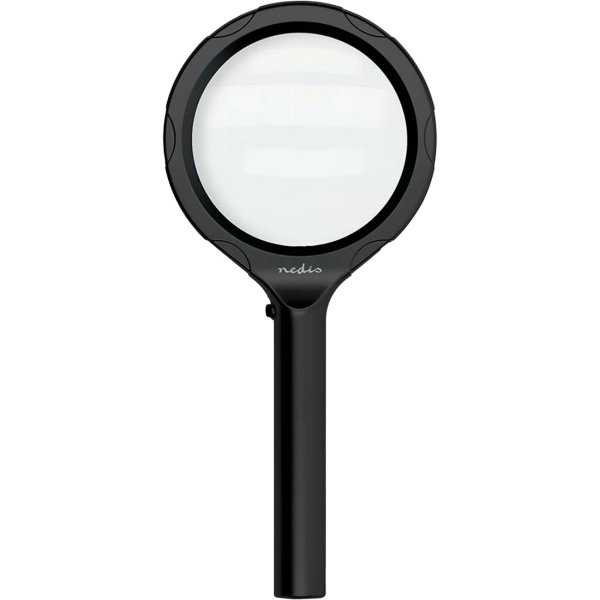 2er-Set LED Leselupe: 2x Vergrösserung, 9cm Glaslinse, Profi Handlupe beleuchtet, ideal für Senioren, Hobby & Basteln - Seh- & Lesehilfe