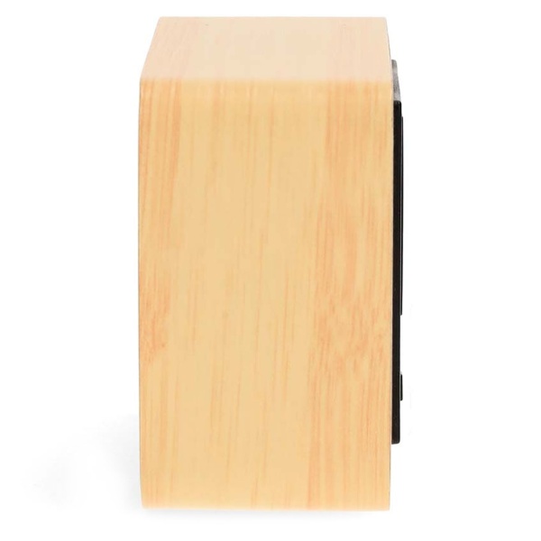 Edler Digital-Wecker Holz-Optik: Kompakter Tischwecker mit LED-Anzeige, Thermometer, USB & Batterie – ideal für Nachttisch, Büro & Reisen