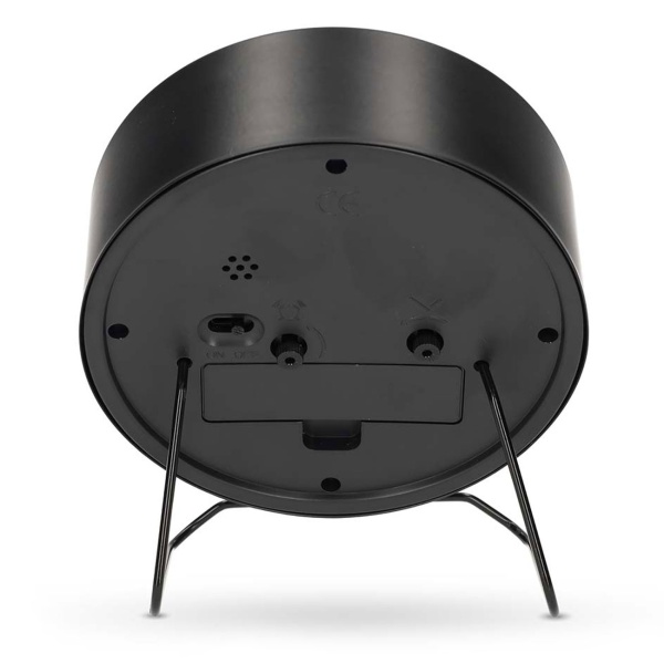 Lautloser Analoger Wecker in Schwarz – Kompakter Retro Tischwecker ohne Ticken, Modernes Design, Grau-Analog-Zifferblatt, Quartz Uhr