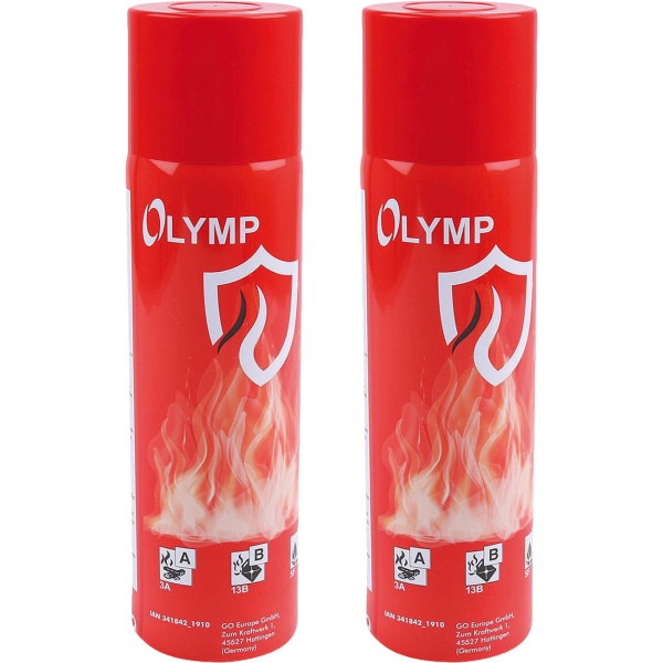 2er-Set Feuerlösch Spray (500ml) für Küche, Haus, Camping – Universal Feuerlöscher, Einfache Bedienung, Kühlt effektiv, Geprüft nach BS 6165:2002 – Maximale Sicherheit