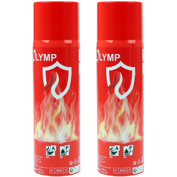 2er-Set Feuerlösch Spray (500ml) für Küche, Haus, Camping – Universal Feuerlöscher, Einfache Bedienung, Kühlt effektiv, Geprüft nach BS 6165:2002 – Maximale Sicherheit