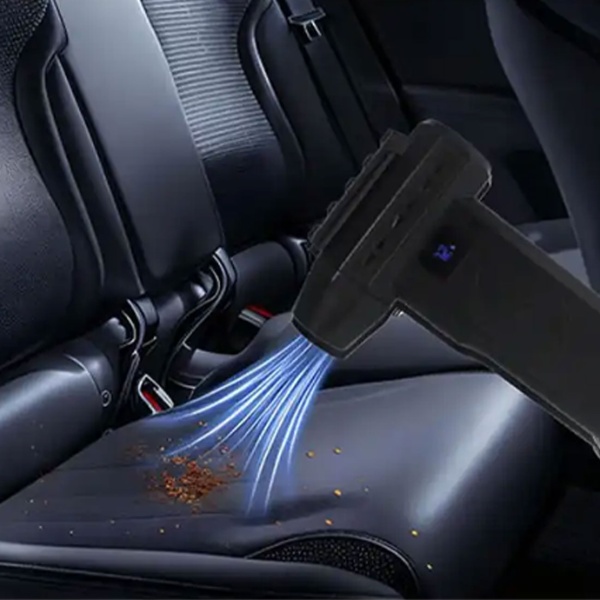 Akku Handgebläse 110.000 U/min, starker Mini Laubbläser mit USB-C & LED, 6000mAh Air Duster Staubgebläse für PC, Auto, Tastatur Reinigung, u.v.m.