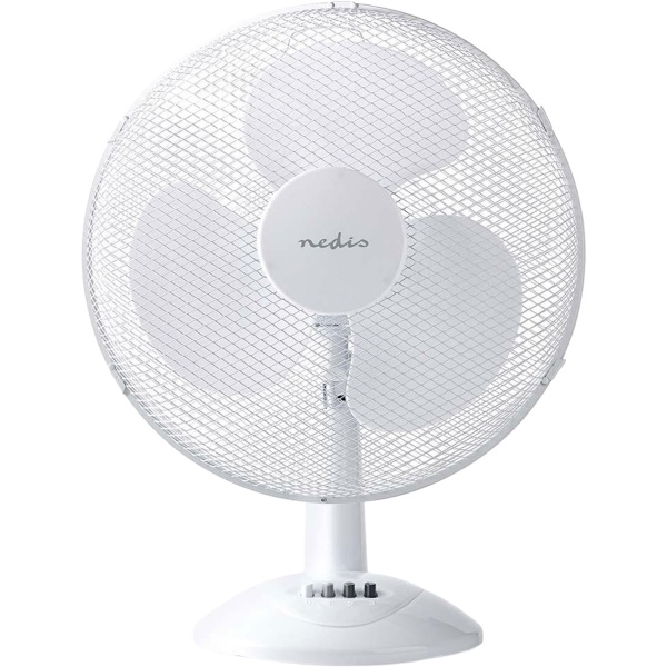 Leistungsstarker Tischventilator Weiss – Ventilator mit Oszillation & 3 Stufen – 45W Ventilator, ideal für Büro & Home Office