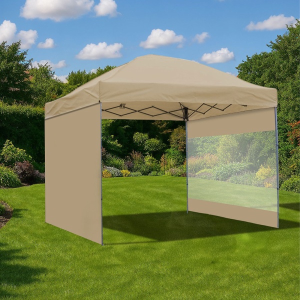 Robustes Seitenwand-Set 2-teilig für CH12267 Pavillon 3x3m, 210D Oxfordgewebe, Seitenteile mit Fenster & Sichtschutz, Montage-Set