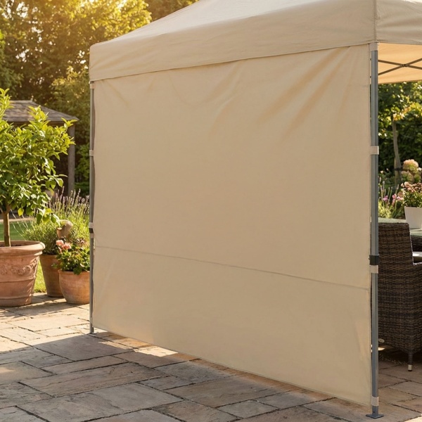 Ultra-Kompakt Faltpavillon 3x3m Khaki, inkl. 2 Seitenteile  - Stabiles Partyzelt - Mobiles Gartenzelt für Garten, Event, Markt, Party & Camping