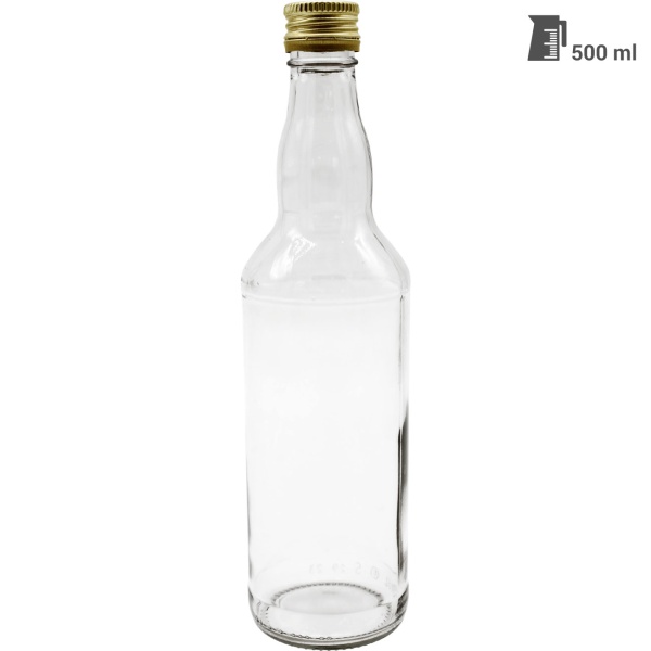8er Set Glasflaschen 500ml mit Schraubverschluss - Transparente Saftflaschen aus Glas zum Befüllen & Lagern, wiederverwendbar