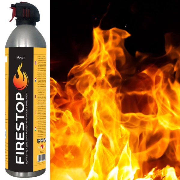 Feuerlöschspray Firestop, Brandklasse A/F, Fluorfrei, 600ml, Fettbrandlöscher für Speiseöl bis 5L – Kompakt & Sicher, 5A 5F