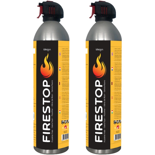 2er-Set Feuerlöschspray Firestop, Brandklasse A/F, Fluorfrei, 600ml, Fettbrandlöscher für Speiseöl bis 5L – Kompakt & Sicher, 5A 5F