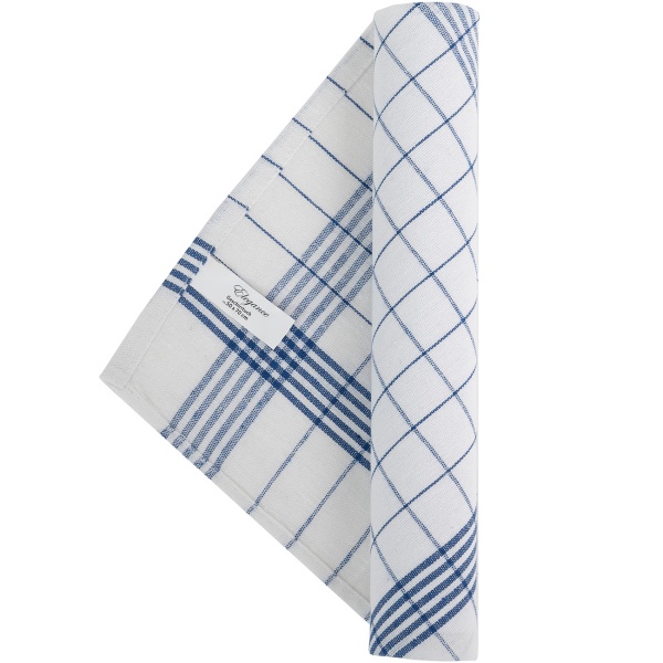 10er-Set Geschirrtücher aus 100% Baumwolle, 50x70 cm - Blau Kariert - Saugstarke Küchentücher für Haushalt & Gastro, Oeko-Tex, Premium Abtrockentücher