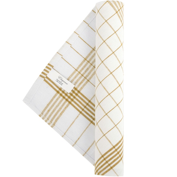 20er-Set Geschirrtücher aus 100% Baumwolle, 50x70 cm - Gelb Kariert - Saugstarke Küchentücher für Haushalt & Gastro, Oeko-Tex, Premium Abtrockentücher