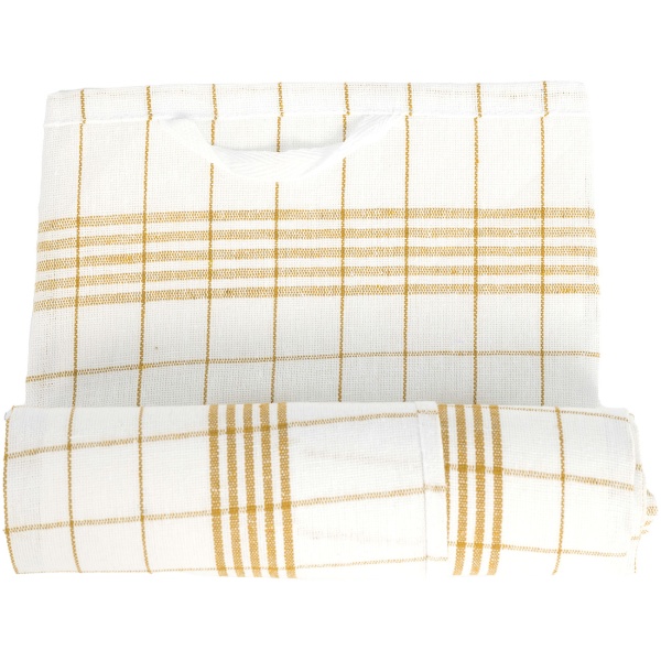 20er-Set Geschirrtücher aus 100% Baumwolle, 50x70 cm - Gelb Kariert - Saugstarke Küchentücher für Haushalt & Gastro, Oeko-Tex, Premium Abtrockentücher