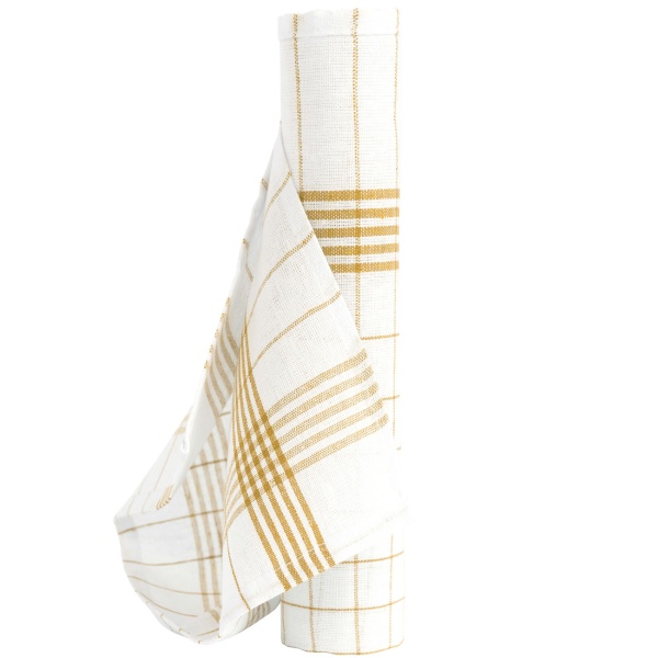 20er-Set Geschirrtücher aus 100% Baumwolle, 50x70 cm - Gelb Kariert - Saugstarke Küchentücher für Haushalt & Gastro, Oeko-Tex, Premium Abtrockentücher