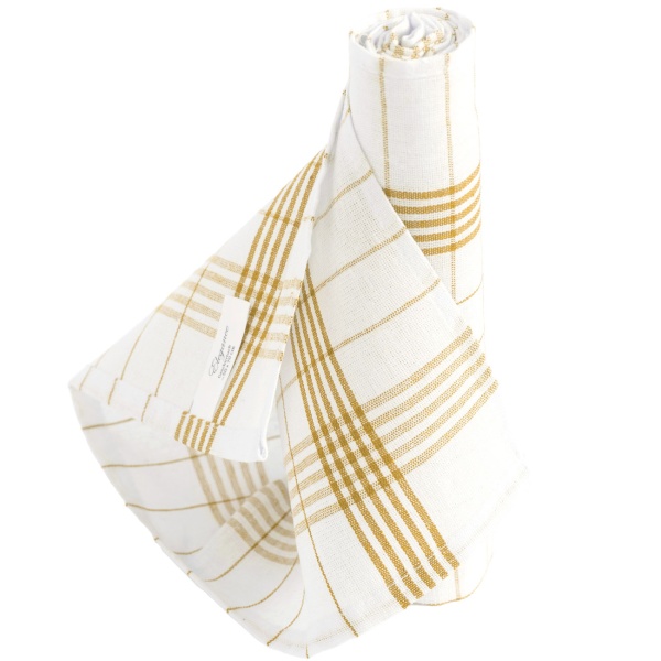 20er-Set Geschirrtücher aus 100% Baumwolle, 50x70 cm - Gelb Kariert - Saugstarke Küchentücher für Haushalt & Gastro, Oeko-Tex, Premium Abtrockentücher