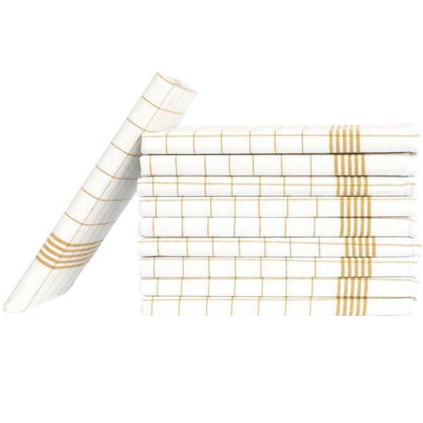 20er-Set Geschirrtücher aus 100% Baumwolle, 50x70 cm - Gelb Kariert - Saugstarke Küchentücher für Haushalt & Gastro, Oeko-Tex, Premium Abtrockentücher