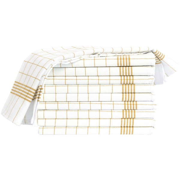 20er-Set Geschirrtücher aus 100% Baumwolle, 50x70 cm - Gelb Kariert - Saugstarke Küchentücher für Haushalt & Gastro, Oeko-Tex, Premium Abtrockentücher