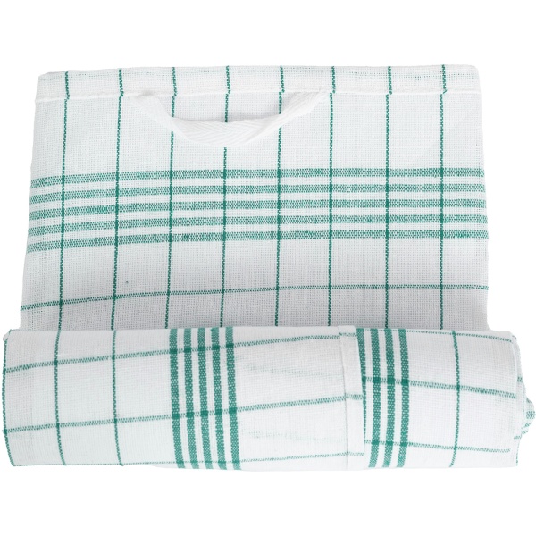 10er-Set Geschirrtücher aus 100% Baumwolle, 50x70 cm - Grün Kariert - Saugstarke Küchentücher für Haushalt & Gastro, Oeko-Tex, Premium Abtrockentücher