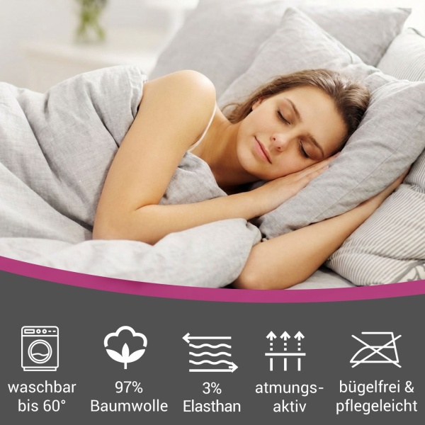 Premium Spannbetttuch für Boxspringbett & Wasserbett - Weiss, 140-160x220 cm - 190g/m2 Baumwolle/Elasthan - 40cm Steghöhe - Oeko-Tex - Bügelfrei & Weich