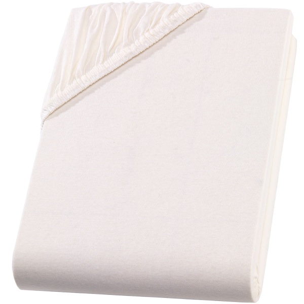 Premium Spannbetttuch für Boxspringbett & Wasserbett - Natur, 140-160x220 cm - 190g/m2 Baumwolle/Elasthan - 40cm Steghöhe - Oeko-Tex - Bügelfrei & Weich