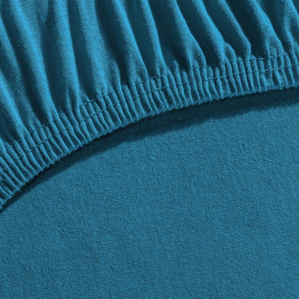 Premium Spannbetttuch für Boxspringbett & Wasserbett - Petrol, 140-160x220 cm - 190g/m2 Baumwolle/Elasthan - 40cm Steghöhe - Oeko-Tex - Bügelfrei & Weich