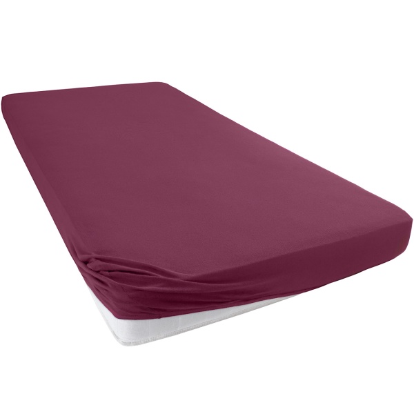 Premium Spannbetttuch für Boxspringbett & Wasserbett - Bordeaux, 140-160x220 cm - 190g/m2 Baumwolle/Elasthan - 40cm Steghöhe - Oeko-Tex - Bügelfrei & Weich