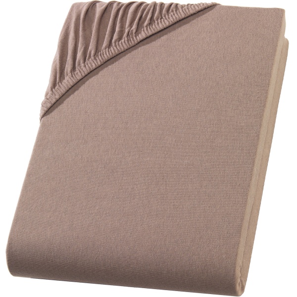 Premium Spannbetttuch für Boxspringbett & Wasserbett - Nougat, 140-160x220 cm - 190g/m2 Baumwolle/Elasthan - 40cm Steghöhe - Oeko-Tex - Bügelfrei & Weich