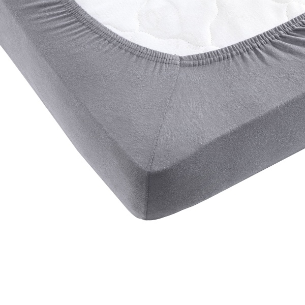 Premium Spannbetttuch für Boxspringbett & Wasserbett - Grau, 140-160x220 cm - 190g/m2 Baumwolle/Elasthan - 40cm Steghöhe - Oeko-Tex - Bügelfrei & Weich