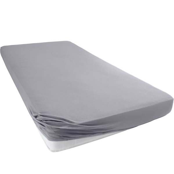 Premium Spannbetttuch für Boxspringbett & Wasserbett - Grau, 140-160x220 cm - 190g/m2 Baumwolle/Elasthan - 40cm Steghöhe - Oeko-Tex - Bügelfrei & Weich