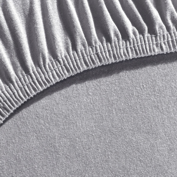 Premium Spannbetttuch für Boxspringbett & Wasserbett - Grau, 140-160x220 cm - 190g/m2 Baumwolle/Elasthan - 40cm Steghöhe - Oeko-Tex - Bügelfrei & Weich