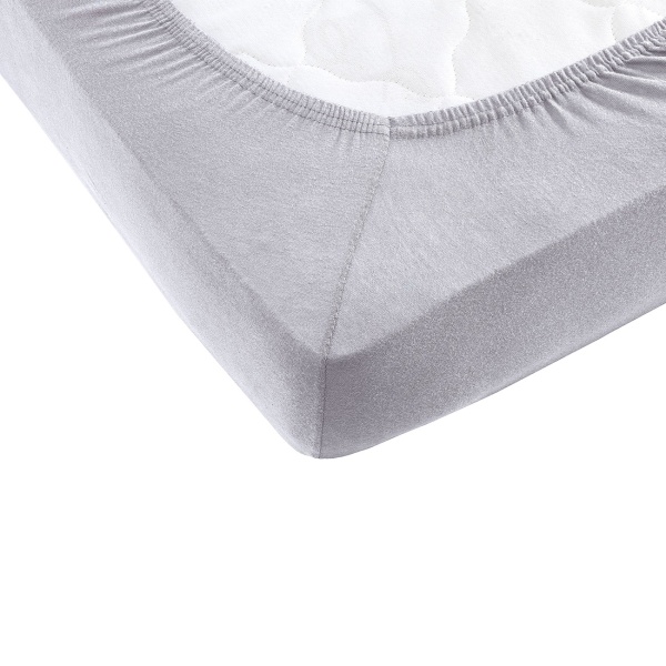 Premium Spannbetttuch für Boxspringbett & Wasserbett - Silber, 140-160x220 cm - 190g/m2 Baumwolle/Elasthan - 40cm Steghöhe - Oeko-Tex - Bügelfrei & Weich
