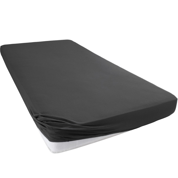 Premium Spannbetttuch für Boxspringbett & Wasserbett - Anthrazit, 140-160x220 cm - 190g/m2 Baumwolle/Elasthan - 40cm Steghöhe - Oeko-Tex - Bügelfrei & Weich