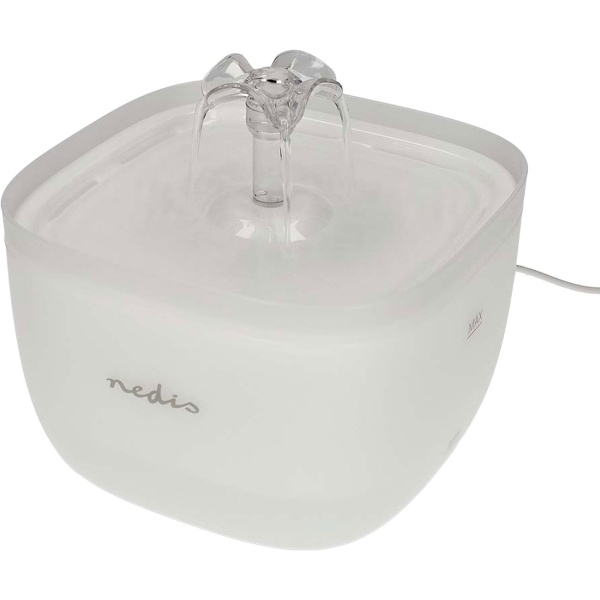 Trinkbrunnen für Hunde & Katzen, 2L, Ultra-Leise Pumpe, 4-fach Filter, LED-Licht, BPA-frei, Wasserautomat mit 360 Grad Wasserfall-Design, Katzenbrunnen 