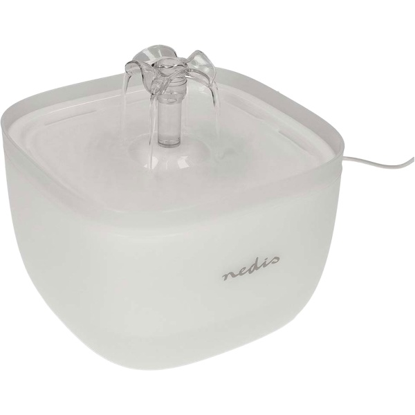 Trinkbrunnen für Hunde & Katzen, 2L, Ultra-Leise Pumpe, 4-fach Filter, LED-Licht, BPA-frei, Wasserautomat mit 360 Grad Wasserfall-Design, Katzenbrunnen 