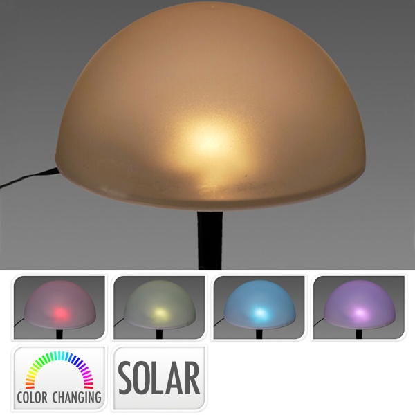 Stilvolle Solar-Leuchten im 5er-Set mit Farbwechsel und warmweissem LED-Licht - LED Solarlampen für Garten, Balkon, Terrasse & Party