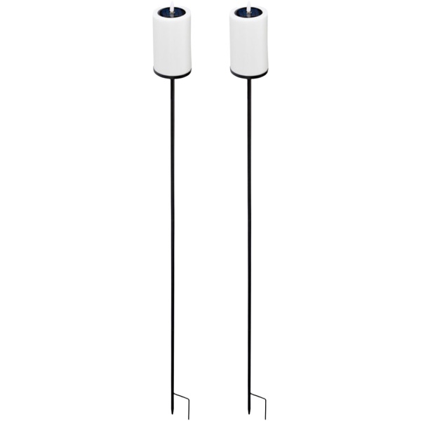 2er-Set Solar LED Kerze mit Erdspiess gelb flackernd: Outdoor Garten-Deko, schöne Beleuchtung für draussen - stimmungsvolle Solarleuchte