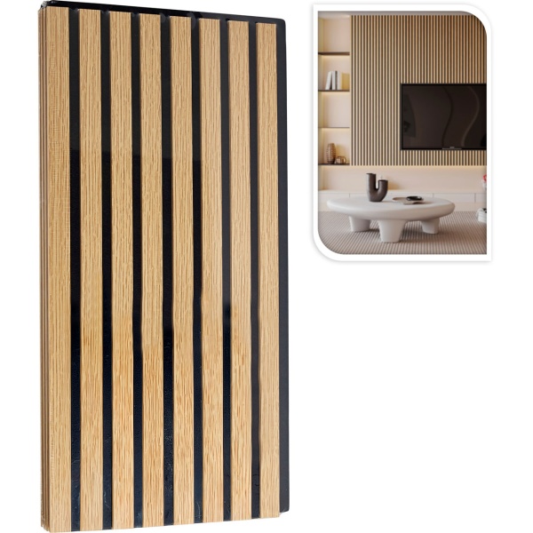 16er-Set Wandpaneele 60x30 cm in edler Holzoptik – Akustik-Wandverkleidung aus MDF & PET – Nachhaltiges Design FSC-zertifiziert für eine moderne Raumgestaltung