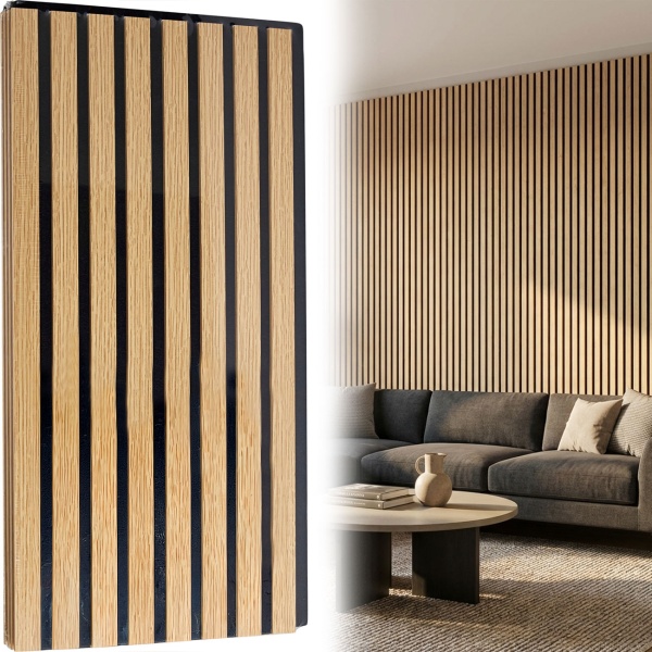 16er-Set Wandpaneele 60x30 cm in edler Holzoptik – Akustik-Wandverkleidung aus MDF & PET – Nachhaltiges Design FSC-zertifiziert für eine moderne Raumgestaltung