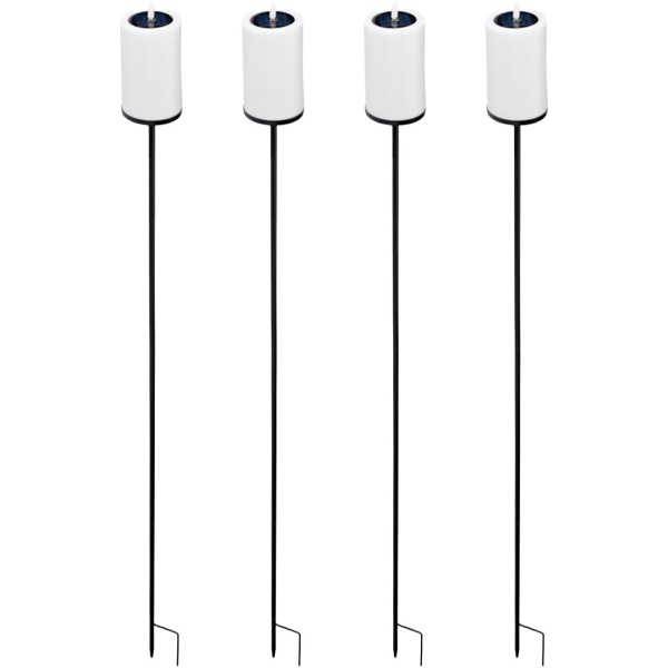 4er-Set Solar LED Kerze mit Erdspiess gelb flackernd: Outdoor Garten-Deko, schöne Beleuchtung für draussen - stimmungsvolle Solarleuchte
