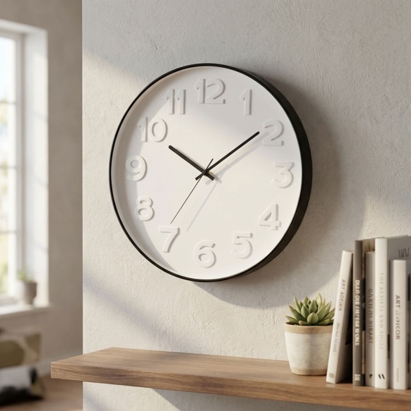 Moderne Wanduhr gross 40 cm - Stylische Analoguhr mit 3D Zahlen für Wohnzimmer, Küche & Büro - Hochwertige Design Deko Uhr