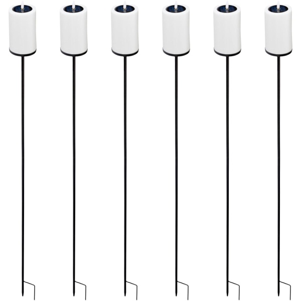 6er-Set Solar LED Kerze mit Erdspiess gelb flackernd: Outdoor Garten-Deko, schöne Beleuchtung für draussen - stimmungsvolle Solarleuchte