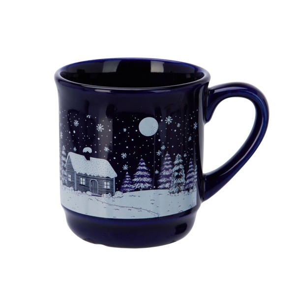 Edler Steinzeug Glühwein-Becher 200ml – Elegante Tasse mit 0,2l Fülllinie - Perfekt für Glühwein, Kaffee, Tee & Kakao, 8x8.5cm
