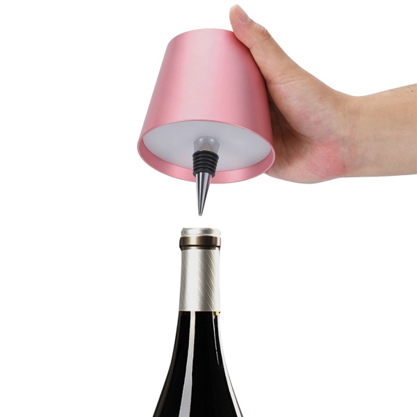 4er-Set Edle Akku Flaschenlampe rosegold: Dimmbar - 3 Lichtfarben: Verwandelt Flaschen in stimmungsvolle Leuchten - Flaschenlicht mit Metallschirm
