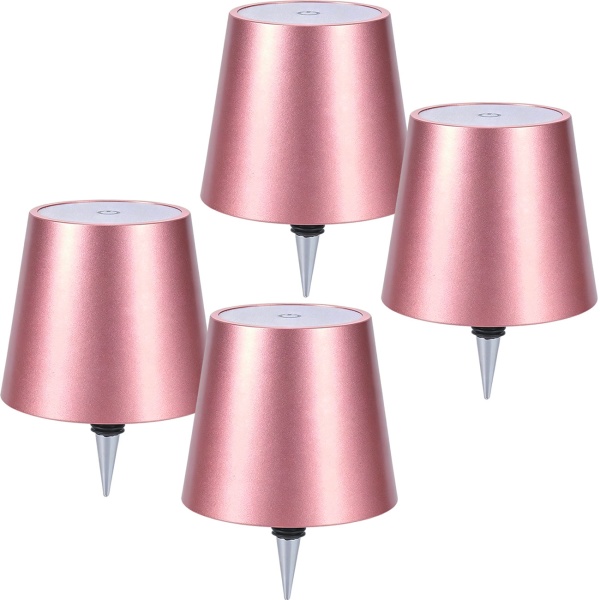 4er-Set Edle Akku Flaschenlampe rosegold: Dimmbar - 3 Lichtfarben: Verwandelt Flaschen in stimmungsvolle Leuchten - Flaschenlicht mit Metallschirm