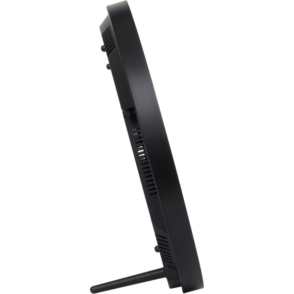 Moderne LED Wanduhr & Tischuhr digital: rundumlaufende Sekunden, 2 Alarme, Snooze, Datum, Temperatur, Netz- & Batteriebetrieb - Ø25,5 cm, schwarz