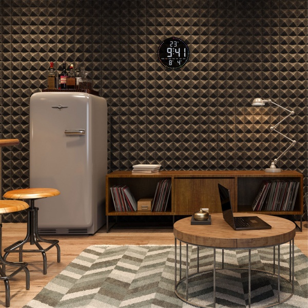 Moderne LED Wanduhr & Tischuhr digital: rundumlaufende Sekunden, 2 Alarme, Snooze, Datum, Temperatur, Netz- & Batteriebetrieb - Ø25,5 cm, schwarz