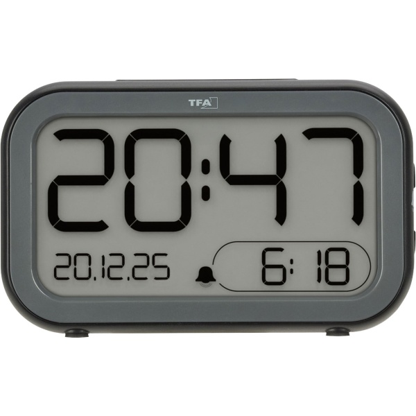 Digitalwecker mit LCD & LED Anzeige - Akku Tischuhr mit Lichtsensor & Snooze - USB aufladbar - Modernes Design für Schlafzimmer & Büro - 13,2cm