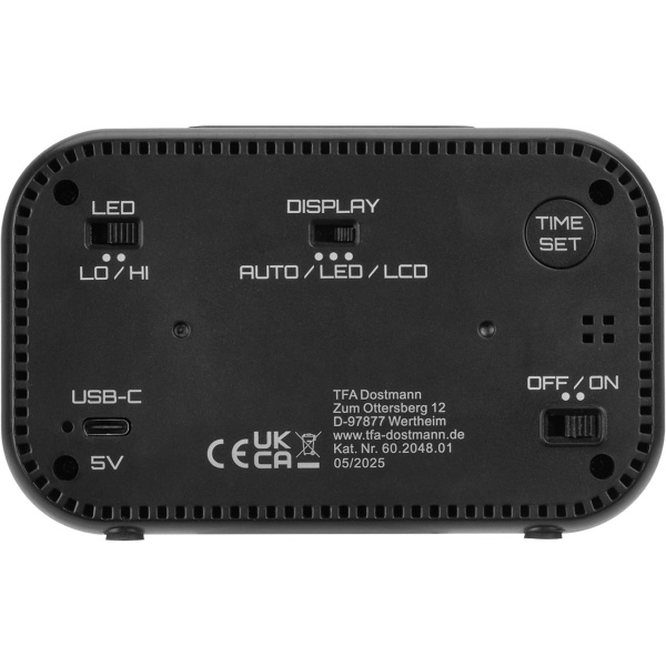 Digitalwecker mit LCD & LED Anzeige - Akku Tischuhr mit Lichtsensor & Snooze - USB aufladbar - Modernes Design für Schlafzimmer & Büro - 13,2cm