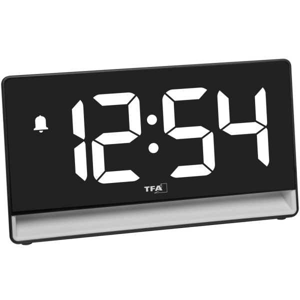 Moderner Digitalwecker mit Stimmungslicht: LED-Lichtwecker mit USB-Ladefunktion, 6 Farbverläufe, 8 konstante Farben, dimmbar - Netzbetrieb & Batterien