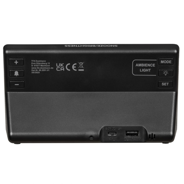 Moderner Digitalwecker mit Stimmungslicht: LED-Lichtwecker mit USB-Ladefunktion, 6 Farbverläufe, 8 konstante Farben, dimmbar - Netzbetrieb & Batterien