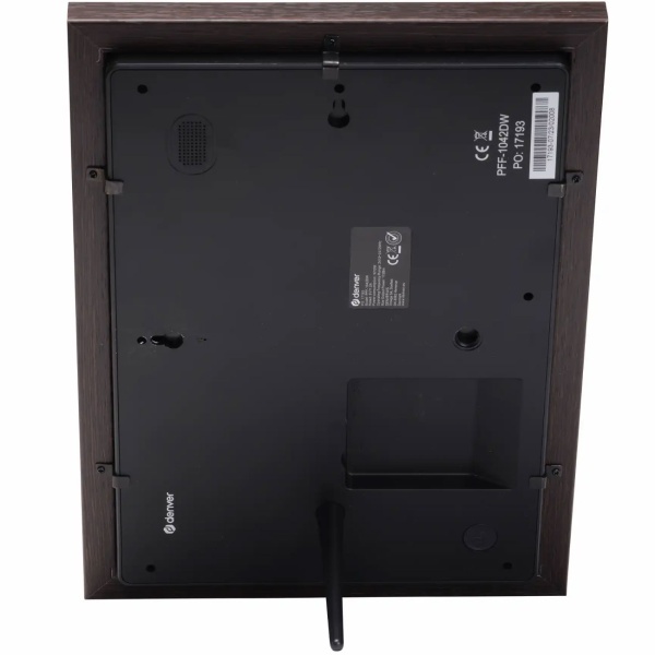 10,1" WLAN Fotorahmen Dunkles MDF-Holz: Brillantes IPS-Touch-Display, Frameo App, 16GB Speicher - Fotos teilen mit Familie & Freunden