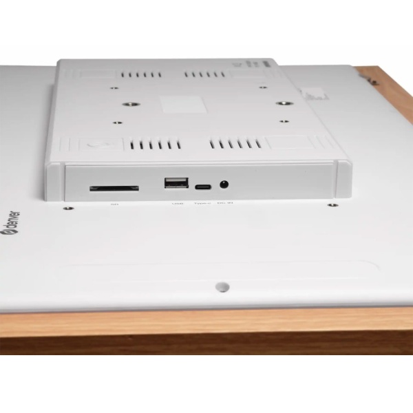 Eleganter 21,5" Digitaler Bilderrahmen mit WLAN, Full HD IPS Touchscreen, Frameo App, 32GB Speicher & MDF-Holzrahmen, VESA-kompatibel